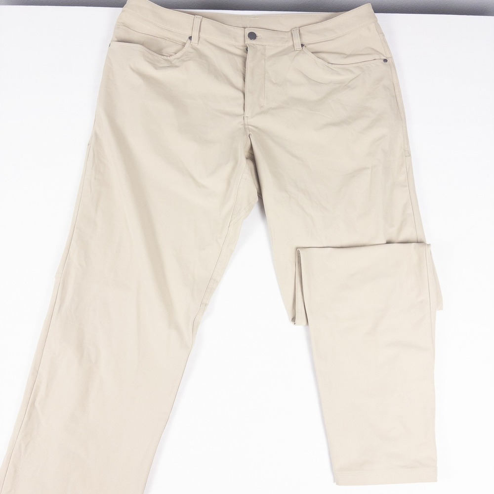 Lululemon ABC Classic Fit 5 Pocket Pant Warpstreme Tan Mens 38x32 Regular Leg